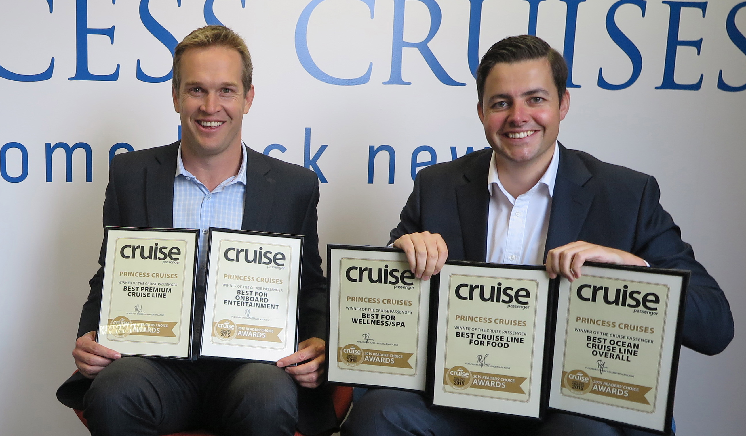 Princess Cruises Marketing Manager Nick Ferguson l and VP Australia New Zealand Stuart Allison r
